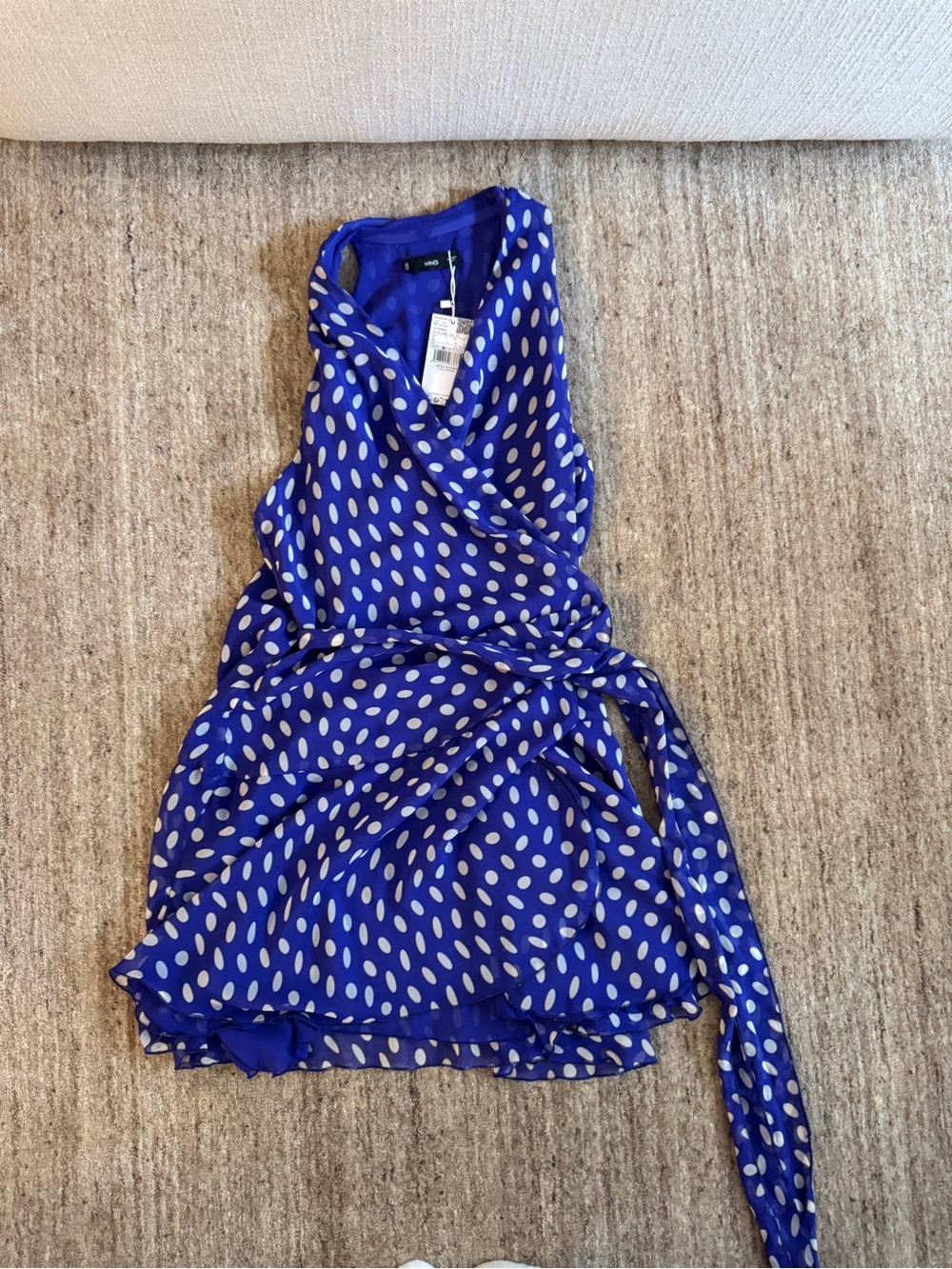 Mango Purple Polka Dot Wrap Dress - Picture 2 of 5